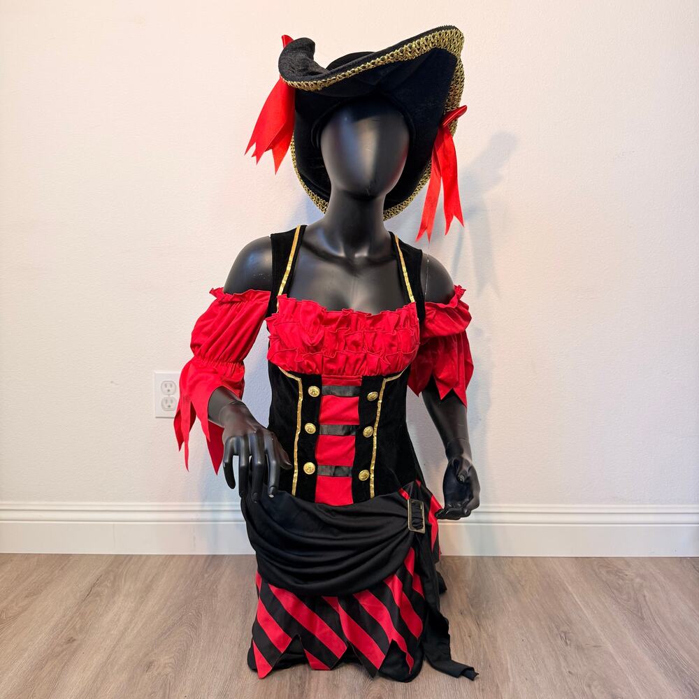 Leg Avenue Buccaneer Babe Pirate Costume Dress & Hat S/M